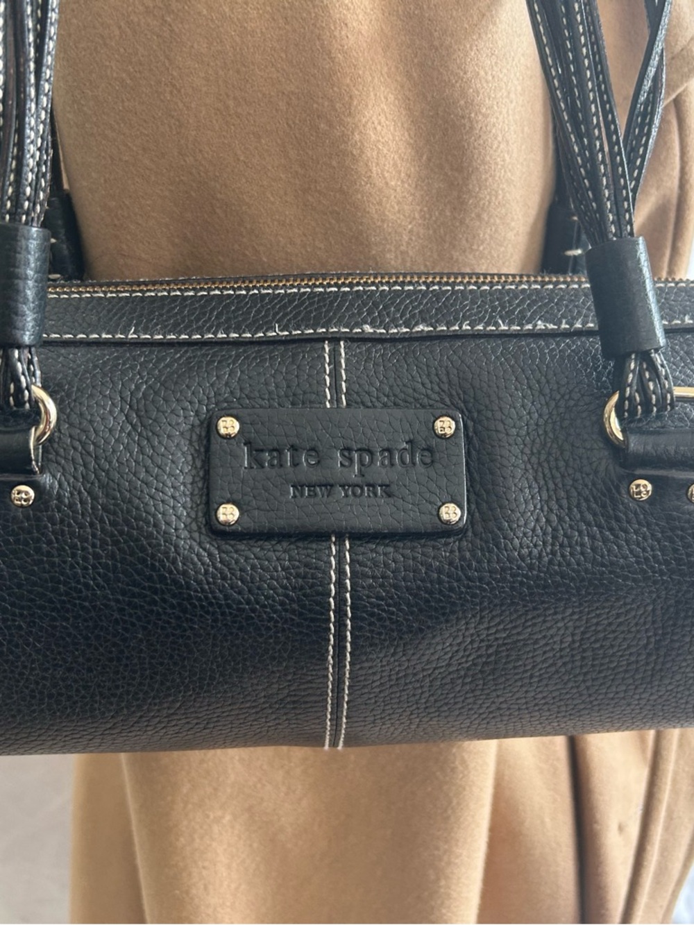 Kate Spade Black Pebbled Leather Shoulder Bag